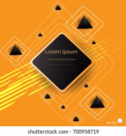 Abstract  geometric modern for text message with layer Yellow background, Business Concept, vector illustration