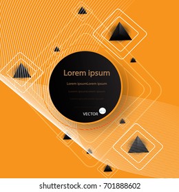 Abstract  geometric modern for text message with layer Yellow background, Business Concept, vector illustration