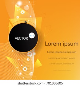 Abstract  geometric modern for text message with layer Yellow background, Business Concept, vector illustration