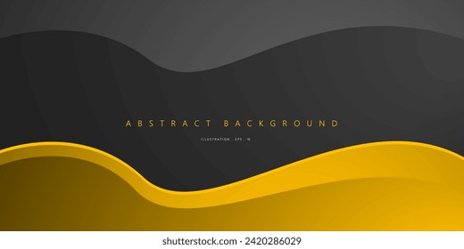 Abstract Geometric modern with yellow and black color background for template, poster, flyer design. Vector illustration