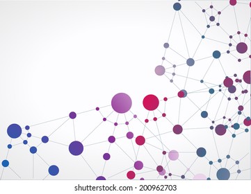 Abstract geometric molecules in the circle vector illustration