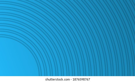 Abstract geometric monochrome background in blue colors. 3d repeating rings with shadows. Vector illustration