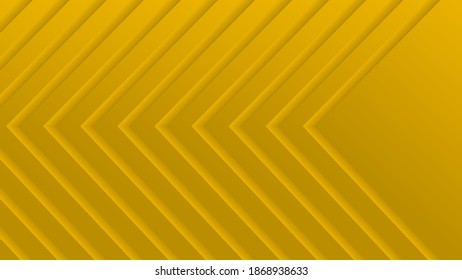 Abstract geometric monochrome background in yellow colors. 3d repeating triangular shapes with shadows. Vector illustration