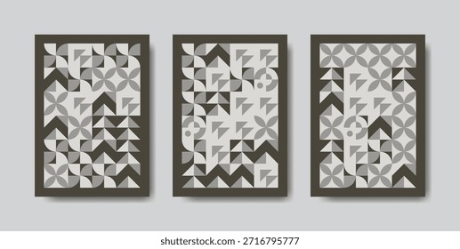 Diseño de patrón monocromático geométrico Abstractas perfecto para cubiertas modernas, carteles, fondos y efectos visuales de marca mínimos
