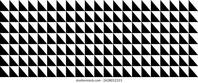 Abstract geometric monochrome pattern.  Repeating black and white triangle design. Ideal for backgrounds, textures, or modern design projects.