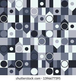 Abstract geometric monochrome seamless pattern for textile, background and backdrop.