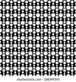 Abstract geometric monochrome seamless pattern with circles - vector