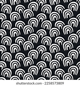 Abstract geometric monochrome seamless pattern. Beautiful pattern with rainbows in colors Heterosexual Pride Flag. Print for textile, wallpaper, covers, surface. Retro stylization. For fashion fabric.