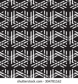 abstract geometric monochrome seamless pattern - vector illustration