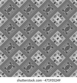 Abstract geometric monochrome seamless pattern.