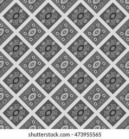 Abstract geometric monochrome seamless pattern.