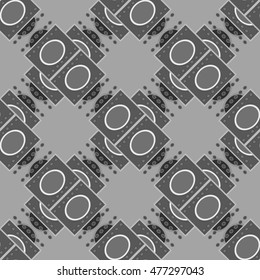 Abstract geometric monochrome seamless pattern.