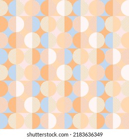 Abstract Geometric Monochrome Style Circles Diagonal Stripes Seamless Retro Pattern Minimal Simple Elegant Design Perfect for Allover Fabric Print or Wrapping Paper Pastel Blue Brown Tones