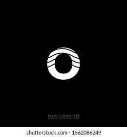abstract geometric monogram O logotype in white color simple concept.