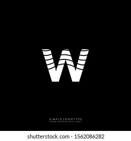 abstract geometric monogram W logotype in white color simple concept.