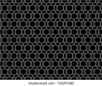 Abstract geometric morocco design print hexagonal pattern black isolated