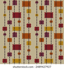 Abstract Geometric Mosaic in Autumn Hues