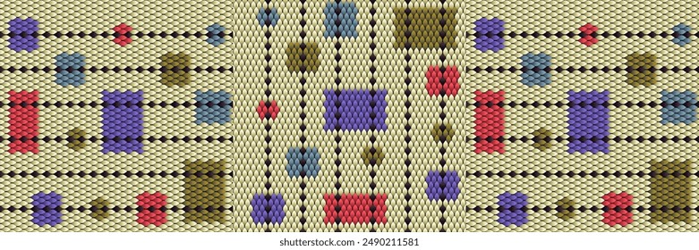 Abstract Geometric Mosaic in Autumn Hues