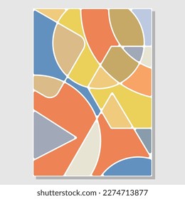 Abstract geometric mosaic background. The idea for the design of title pages, covers, books, brochures, leaflets, posters, booklets. Template for interior and decoration ideas. Simple style
