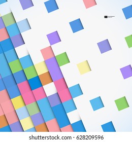Abstract geometric mosaic background made of colorful square, vector design pattern  texture 