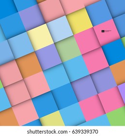 Abstract geometric mosaic background made of colorful square, vector design pattern texture