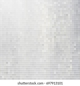 Abstract geometric mosaic background with mesh or grid of circles or dots. Shades of gray.  
