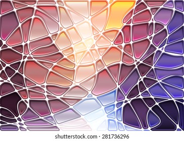 abstract geometric mosaic banner set