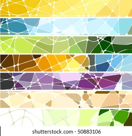 abstract geometric mosaic banners set