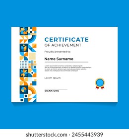 Abstract Geometric Mosaic Certificate Template Design