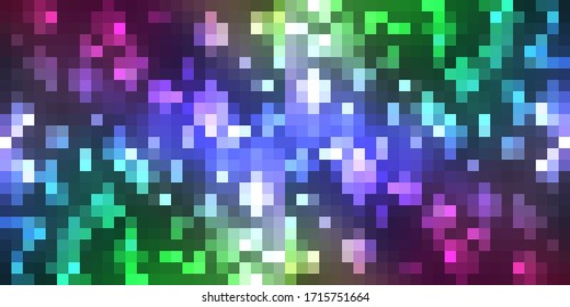 Abstract geometric mosaic of colored squares.