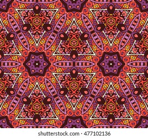 Abstract geometric mosaic. Ethnic seamless pattern. Ornamental background