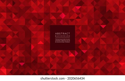 Abstract Geometric Mosaic Glitter Of Red Ruby Gemstone Pattern And Background