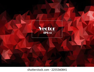 Abstract geometric mosaic glitter of red ruby gemstone pattern and background