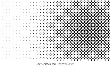 Padrão Abstract Geometric Mosaic Gradient Tiles. Padrão de Mais Símbolos Matemáticos. Plano De Fundo Mínimo De Gradiente De Meio-Tom. Ilustração de vetor.