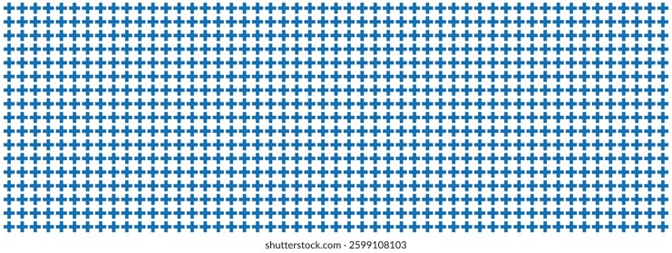 Abstract geometric mosaic gradient tiles pattern. Seamless pattern with plus sign. Symbol decoration illustration. Geometric plus grid pattern. 