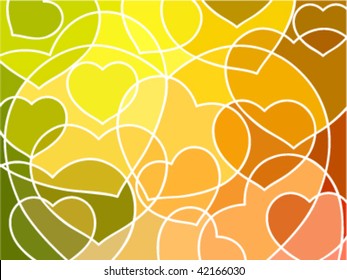 abstract geometric mosaic hearts background