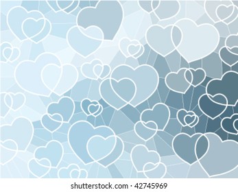 abstract geometric mosaic hearts background