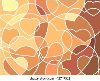 abstract geometric mosaic hearts background