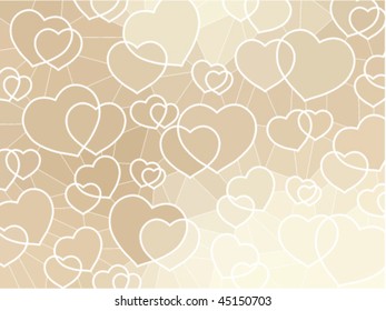 abstract geometric mosaic hearts background