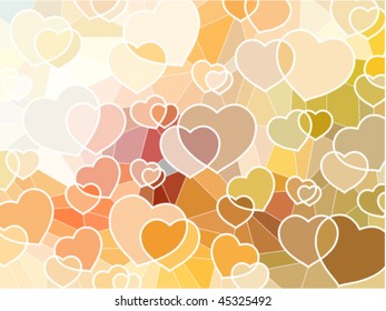 abstract geometric mosaic hearts background