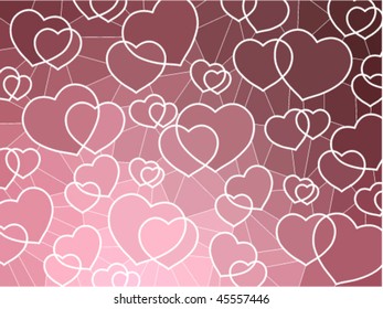 abstract geometric mosaic hearts background
