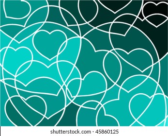 abstract geometric mosaic hearts background
