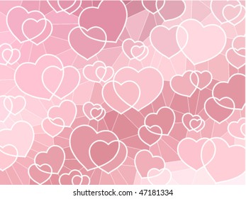 abstract geometric mosaic hearts background