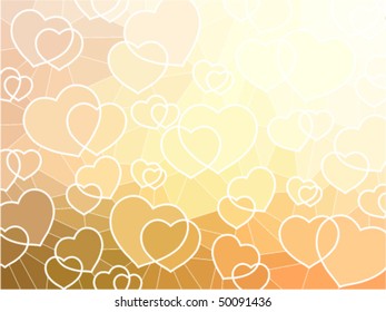 abstract geometric mosaic hearts background