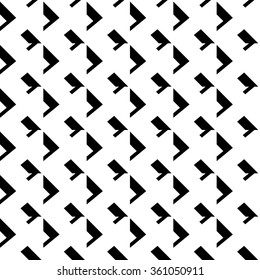 Abstract geometric mosaic pattern, simple seamless monochrome background.