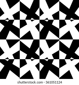 Abstract geometric mosaic pattern, simple seamless monochrome background.