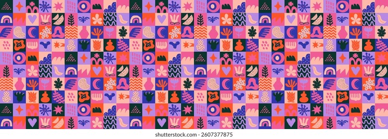 Abstract geometric mosaic seamless pattern.