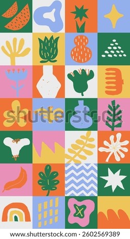 Abstract geometric mosaic seamless poster.