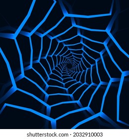Abstract geometric mosaic shapes dark blue futuristic background. Ornamental futuristic navy blue spiral pattern. Vector illustration.