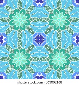 Abstract geometric mosaic vintage ethnic seamless pattern ornamental